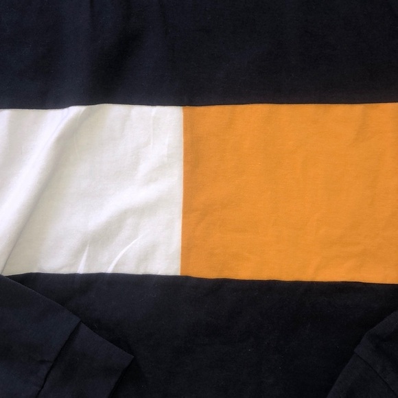 Navy, Mustard and While Color lock L/S Top - Picture 2 of 4